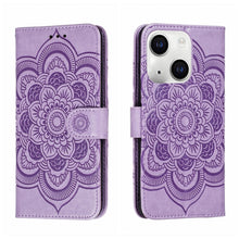Load image into Gallery viewer, Sun Mandala Embossing Leather Phone Case, For iPhone 15 Pro, For iPhone 15 Plus, For iPhone 15