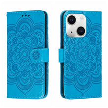 Load image into Gallery viewer, Sun Mandala Embossing Leather Phone Case, For iPhone 15 Pro, For iPhone 15 Plus, For iPhone 15
