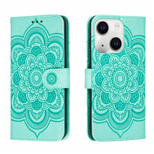 Load image into Gallery viewer, Sun Mandala Embossing Leather Phone Case, For iPhone 15 Pro, For iPhone 15 Plus, For iPhone 15
