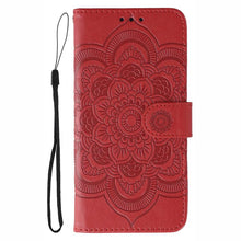 Load image into Gallery viewer, Sun Mandala Embossing Leather Phone Case, For iPhone 16e / 17e, For iPhone 17 Pro Max, For iPhone 17 Pro, For iPhone 17, For iPhone Air, For iPhone 15 Pro Max