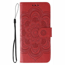Load image into Gallery viewer, Sun Mandala Embossing Leather Phone Case, For iPhone 18 Pro / 17 Pro, For iPhone 18 Pro Max / 17 Pro Max, For iPhone 16e / 17e, For iPhone 17, For iPhone Air, For iPhone 15 Pro Max