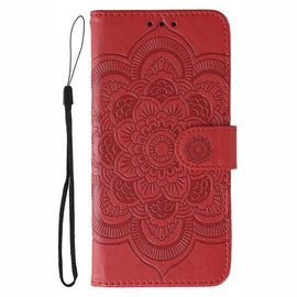 Sun Mandala Embossing Leather Phone Case, For iPhone 18 Pro / 17 Pro, For iPhone 18 Pro Max / 17 Pro Max, For iPhone 16e / 17e, For iPhone 17, For iPhone Air, For iPhone 15 Pro Max