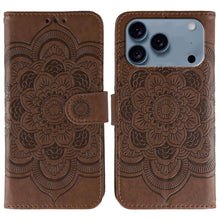 Load image into Gallery viewer, Sun Mandala Embossing Leather Phone Case, For iPhone 18 Pro / 17 Pro, For iPhone 18 Pro Max / 17 Pro Max, For iPhone 16e / 17e, For iPhone 17, For iPhone Air, For iPhone 15 Pro Max