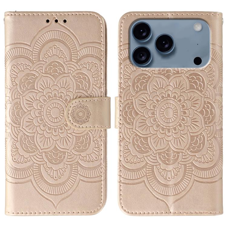 Sun Mandala Embossing Leather Phone Case, For iPhone 18 Pro / 17 Pro, For iPhone 18 Pro Max / 17 Pro Max, For iPhone 16e / 17e, For iPhone 17, For iPhone Air, For iPhone 15 Pro Max