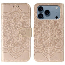 Load image into Gallery viewer, Sun Mandala Embossing Leather Phone Case, For iPhone 18 Pro / 17 Pro, For iPhone 18 Pro Max / 17 Pro Max, For iPhone 16e / 17e, For iPhone 17, For iPhone Air, For iPhone 15 Pro Max