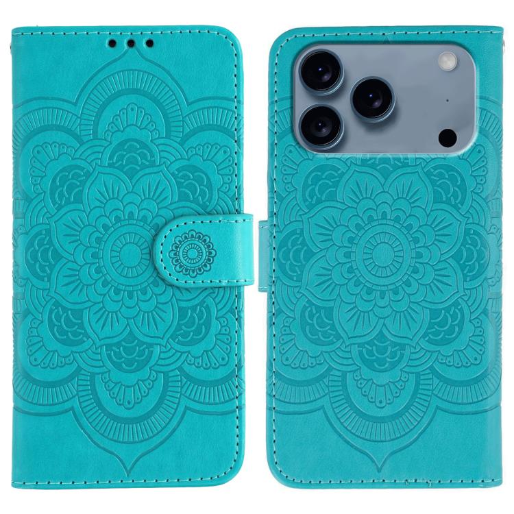 Sun Mandala Embossing Leather Phone Case, For iPhone 18 Pro / 17 Pro, For iPhone 18 Pro Max / 17 Pro Max, For iPhone 16e / 17e, For iPhone 17, For iPhone Air, For iPhone 15 Pro Max