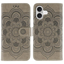 Load image into Gallery viewer, Sun Mandala Embossing Leather Phone Case, For iPhone 16e / 17e, For iPhone 17 Pro Max, For iPhone 17 Pro, For iPhone 17, For iPhone Air, For iPhone 15 Pro Max