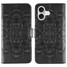Load image into Gallery viewer, Sun Mandala Embossing Leather Phone Case, For iPhone 16e / 17e, For iPhone 17 Pro Max, For iPhone 17 Pro, For iPhone 17, For iPhone Air, For iPhone 15 Pro Max
