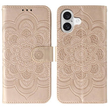 Load image into Gallery viewer, Sun Mandala Embossing Leather Phone Case, For iPhone 16e / 17e, For iPhone 17 Pro Max, For iPhone 17 Pro, For iPhone 17, For iPhone Air, For iPhone 15 Pro Max