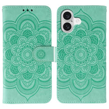 Load image into Gallery viewer, Sun Mandala Embossing Leather Phone Case, For iPhone 16e / 17e, For iPhone 17 Pro Max, For iPhone 17 Pro, For iPhone 17, For iPhone Air, For iPhone 15 Pro Max