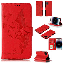 Load image into Gallery viewer, Feather Pattern Litchi Texture Leather Phone Case, For iPhone 17 Pro Max, For iPhone 17 Pro, For iPhone 17, For iPhone Air, For iPhone 15 Pro Max, For iPhone 15 Pro, For iPhone 15 Plus, For iPhone 15