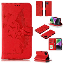 Load image into Gallery viewer, Feather Pattern Litchi Texture Leather Phone Case, For iPhone 17 Pro Max, For iPhone 17 Pro, For iPhone 17, For iPhone Air, For iPhone 15 Pro Max, For iPhone 15 Pro, For iPhone 15 Plus, For iPhone 15