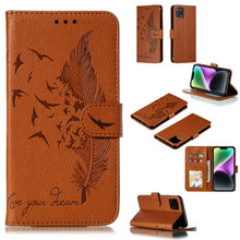 Load image into Gallery viewer, Feather Pattern Litchi Texture Leather Phone Case, For iPhone 17 Pro Max, For iPhone 17 Pro, For iPhone 17, For iPhone Air, For iPhone 15 Pro Max, For iPhone 15 Pro, For iPhone 15 Plus, For iPhone 15