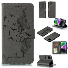 Load image into Gallery viewer, Feather Pattern Litchi Texture Leather Phone Case, For iPhone 17 Pro Max, For iPhone 17 Pro, For iPhone 17, For iPhone Air, For iPhone 15 Pro Max, For iPhone 15 Pro, For iPhone 15 Plus, For iPhone 15