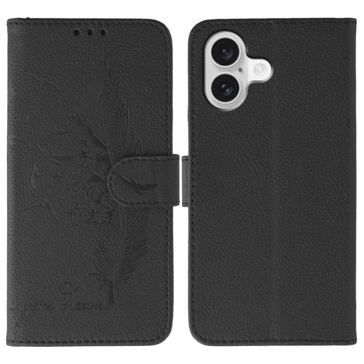 Feather Pattern Litchi Texture Leather Phone Case, For iPhone 18 Pro / 17 Pro, For iPhone 18 Pro Max / 17 Pro Max, For iPhone 17, For iPhone 17 Air, For iPhone 15 Pro Max, For iPhone 15 Pro, For iPhone 15 Plus, For iPhone 15