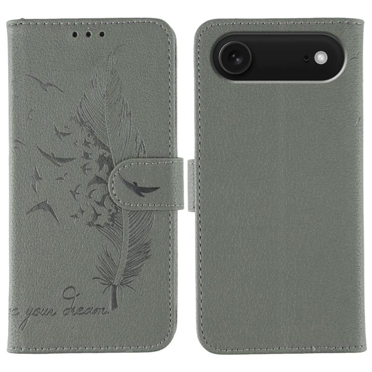 Feather Pattern Litchi Texture Leather Phone Case, For iPhone 18 Pro / 17 Pro, For iPhone 18 Pro Max / 17 Pro Max, For iPhone 17, For iPhone 17 Air, For iPhone 15 Pro Max, For iPhone 15 Pro, For iPhone 15 Plus, For iPhone 15