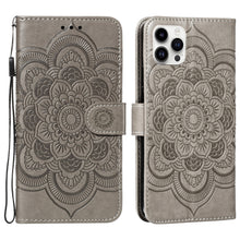 Load image into Gallery viewer, Mandala Embossing Pattern Horizontal Flip Leather Phone Case, For iPhone 16 Pro Max, For iPhone 16 Pro, For iPhone 16 Plus, For iPhone 16, For iPhone 15 Pro Max, For iPhone 15 Pro