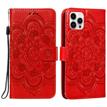 Load image into Gallery viewer, Mandala Embossing Pattern Horizontal Flip Leather Phone Case, For iPhone 16 Pro Max, For iPhone 16 Pro, For iPhone 16 Plus, For iPhone 16, For iPhone 15 Pro Max, For iPhone 15 Pro