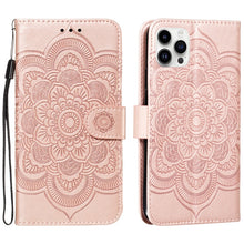 Load image into Gallery viewer, Mandala Embossing Pattern Horizontal Flip Leather Phone Case, For iPhone 16 Pro Max, For iPhone 16 Pro, For iPhone 16 Plus, For iPhone 16, For iPhone 15 Pro Max, For iPhone 15 Pro