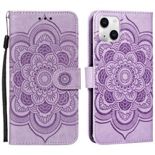 Load image into Gallery viewer, Mandala Embossing Pattern Horizontal Flip Leather Phone Case, For iPhone 15 Plus, For iPhone 15