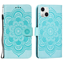 Load image into Gallery viewer, Mandala Embossing Pattern Horizontal Flip Leather Phone Case, For iPhone 15 Plus, For iPhone 15