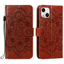 Load image into Gallery viewer, Mandala Embossing Pattern Horizontal Flip Leather Phone Case, For iPhone 15 Plus, For iPhone 15
