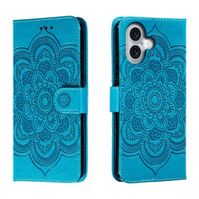 Load image into Gallery viewer, Mandala Embossing Pattern Horizontal Flip Leather Phone Case, For iPhone 16 Pro Max, For iPhone 16 Pro, For iPhone 16 Plus, For iPhone 16, For iPhone 15 Pro Max, For iPhone 15 Pro