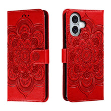 Load image into Gallery viewer, Mandala Embossing Pattern Horizontal Flip Leather Phone Case, For iPhone 16 Pro Max, For iPhone 16 Pro, For iPhone 16 Plus, For iPhone 16, For iPhone 15 Pro Max, For iPhone 15 Pro