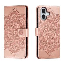 Load image into Gallery viewer, Mandala Embossing Pattern Horizontal Flip Leather Phone Case, For iPhone 16 Pro Max, For iPhone 16 Pro, For iPhone 16 Plus, For iPhone 16, For iPhone 15 Pro Max, For iPhone 15 Pro