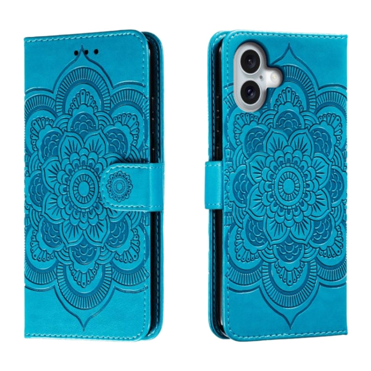 Mandala Embossing Pattern Horizontal Flip Leather Phone Case, For iPhone 16 Pro Max, For iPhone 16 Pro, For iPhone 16 Plus, For iPhone 16, For iPhone 15 Pro Max, For iPhone 15 Pro