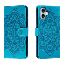Load image into Gallery viewer, Mandala Embossing Pattern Horizontal Flip Leather Phone Case, For iPhone 16 Pro Max, For iPhone 16 Pro, For iPhone 16 Plus, For iPhone 16, For iPhone 15 Pro Max, For iPhone 15 Pro
