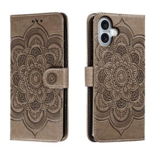 Load image into Gallery viewer, Mandala Embossing Pattern Horizontal Flip Leather Phone Case, For iPhone 16 Pro Max, For iPhone 16 Pro, For iPhone 16 Plus, For iPhone 16, For iPhone 15 Pro Max, For iPhone 15 Pro