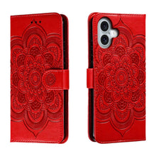 Load image into Gallery viewer, Mandala Embossing Pattern Horizontal Flip Leather Phone Case, For iPhone 16 Pro Max, For iPhone 16 Pro, For iPhone 16 Plus, For iPhone 16, For iPhone 15 Pro Max, For iPhone 15 Pro