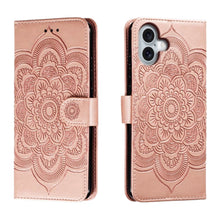 Load image into Gallery viewer, Mandala Embossing Pattern Horizontal Flip Leather Phone Case, For iPhone 16 Pro Max, For iPhone 16 Pro, For iPhone 16 Plus, For iPhone 16, For iPhone 15 Pro Max, For iPhone 15 Pro