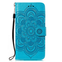Load image into Gallery viewer, Mandala Embossing Pattern Horizontal Flip Leather Phone Case, For iPhone 16 Pro Max, For iPhone 16 Pro, For iPhone 16 Plus, For iPhone 16, For iPhone 15 Pro Max, For iPhone 15 Pro