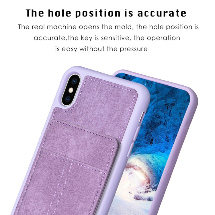 BF28 Frosted Card Bag Phone Case with Holder, For iPhone XS Max, For iPhone 8 Plus / 7 Plus