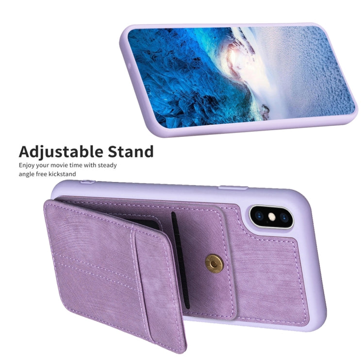 BF28 Frosted Card Bag Phone Case with Holder, For iPhone XS Max, For iPhone 8 Plus / 7 Plus