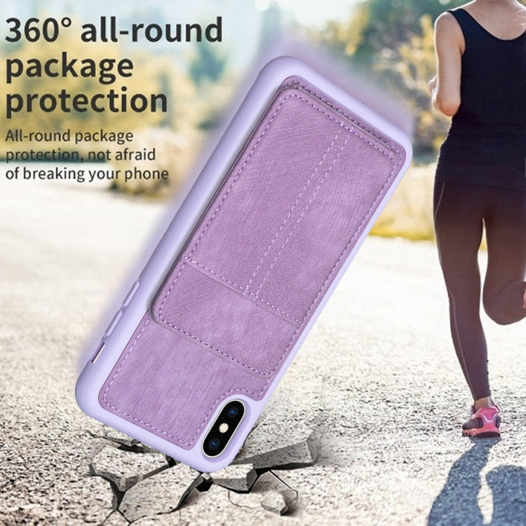 BF28 Frosted Card Bag Phone Case with Holder, For iPhone XS Max, For iPhone 8 Plus / 7 Plus