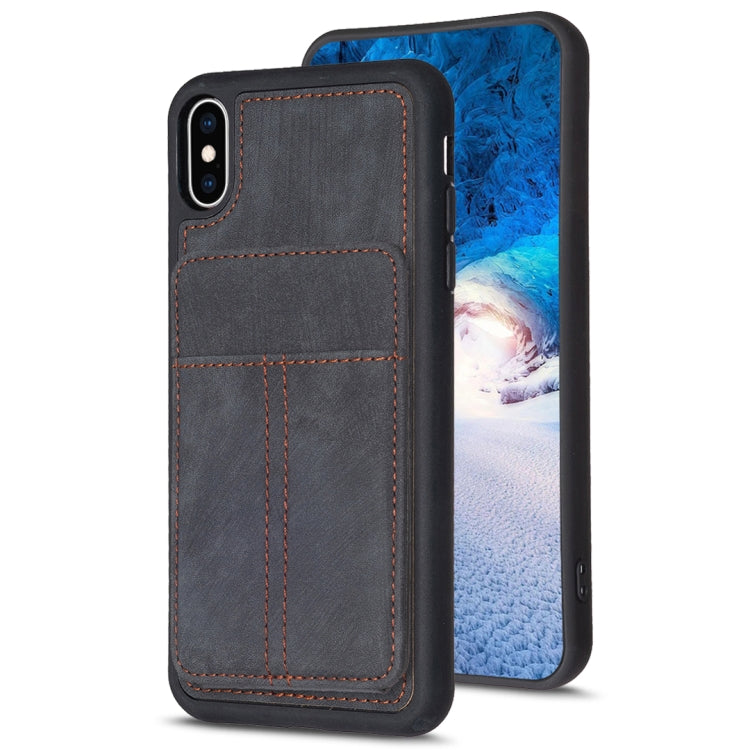 BF28 Frosted Card Bag Phone Case with Holder, For iPhone XS Max, For iPhone 8 Plus / 7 Plus