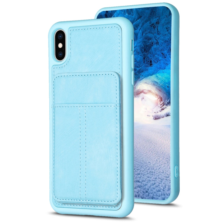 BF28 Frosted Card Bag Phone Case with Holder, For iPhone XS Max, For iPhone 8 Plus / 7 Plus