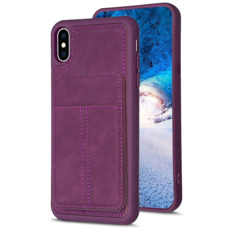 BF28 Frosted Card Bag Phone Case with Holder, For iPhone XS Max, For iPhone 8 Plus / 7 Plus