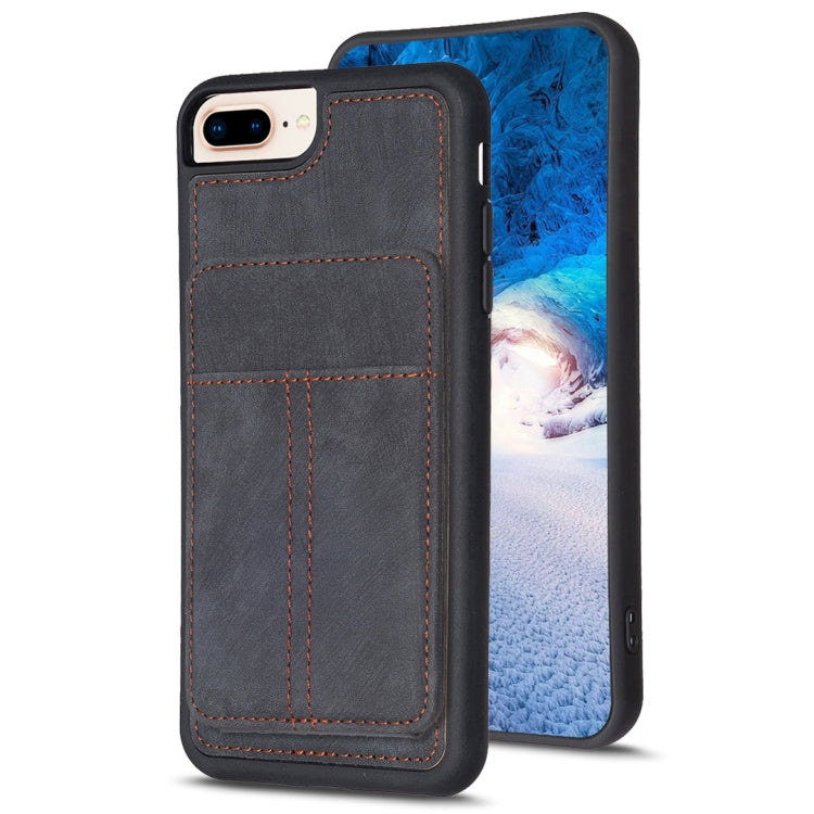 BF28 Frosted Card Bag Phone Case with Holder, For iPhone XS Max, For iPhone 8 Plus / 7 Plus