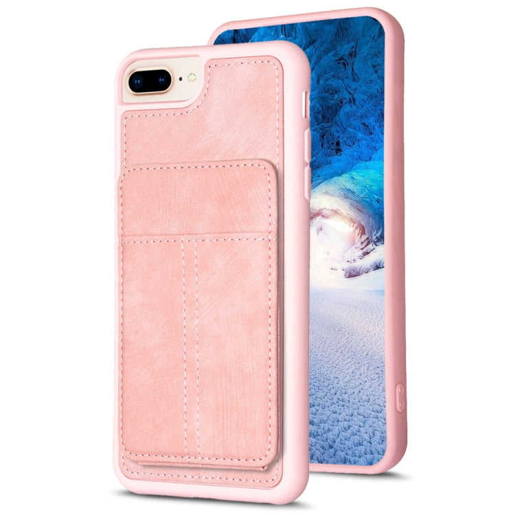 BF28 Frosted Card Bag Phone Case with Holder, For iPhone XS Max, For iPhone 8 Plus / 7 Plus