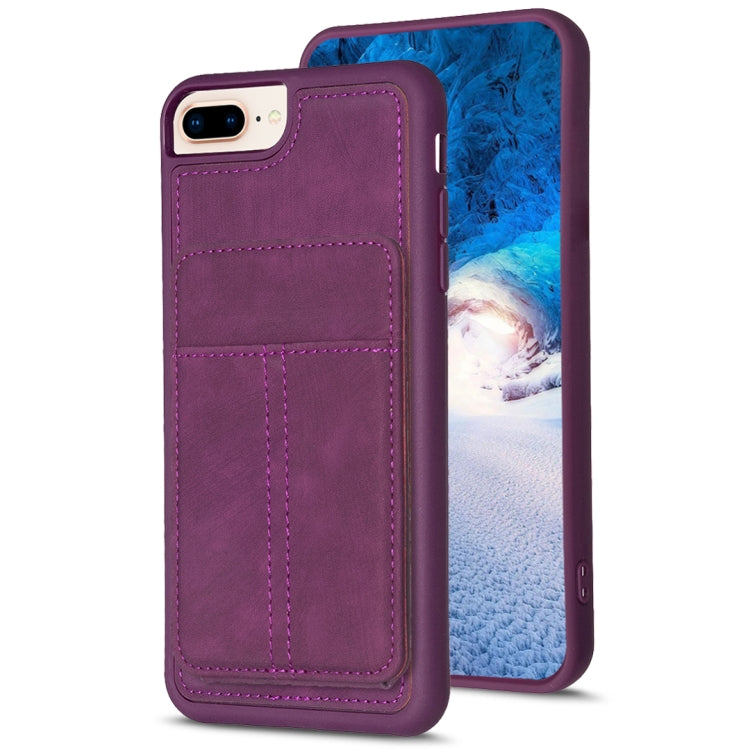 BF28 Frosted Card Bag Phone Case with Holder, For iPhone XS Max, For iPhone 8 Plus / 7 Plus