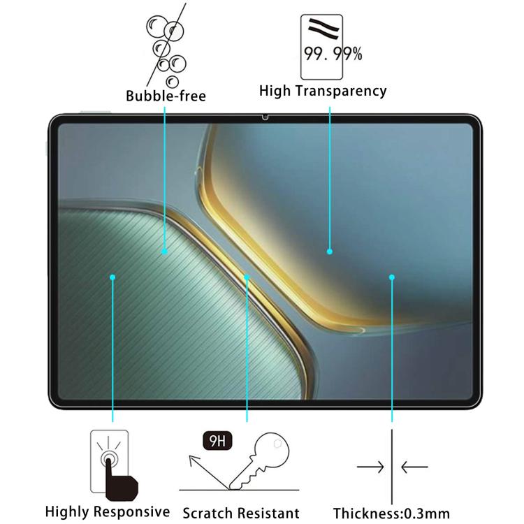 2pcs 9H 0.3mm Explosion-proof Tempered Glass Film, For vivo iQOO Pad5 / OPPO Pad 5, For vivo Pad5 Pro / Pad3 Pro 13, For vivo Pad Air
