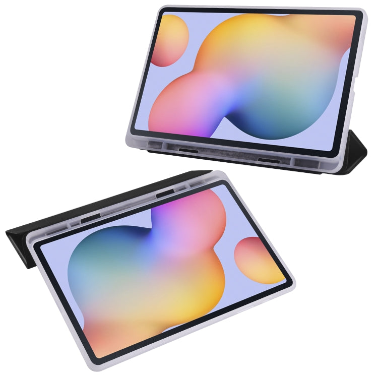 For Samsung Galaxy Tab S6 Lite P610 3-folding Horizontal Flip PU Leather + Shockproof TPU Case with Holder & Pen Slot