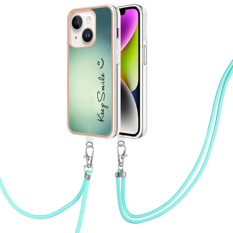 Electroplating Dual-side IMD Phone Case with Lanyard, For iPhone 15 Plus, For iPhone 15, For iPhone 14 Plus, For iPhone 14, For iPhone 14 Pro, For iPhone 14 Pro Max