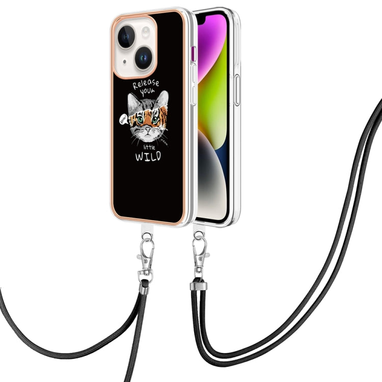 Electroplating Dual-side IMD Phone Case with Lanyard, For iPhone 15 Plus, For iPhone 15, For iPhone 14 Plus, For iPhone 14, For iPhone 14 Pro, For iPhone 14 Pro Max