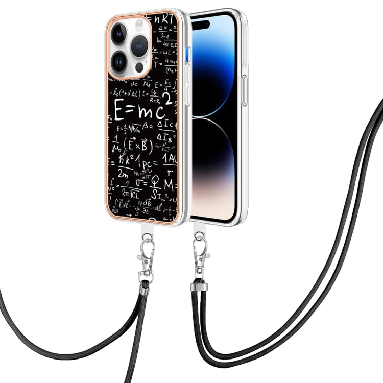 Electroplating Dual-side IMD Phone Case with Lanyard, For iPhone 15 Plus, For iPhone 15, For iPhone 14 Plus, For iPhone 14, For iPhone 14 Pro, For iPhone 14 Pro Max
