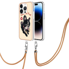 Load image into Gallery viewer, Electroplating Dual-side IMD Phone Case with Lanyard, For iPhone 15 Plus, For iPhone 15, For iPhone 14 Plus, For iPhone 14, For iPhone 14 Pro, For iPhone 14 Pro Max